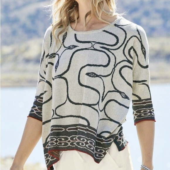 PERUVIAN CONNECTION NWT KOCHI Top in Jacquard 100% Pima cotton med/lg